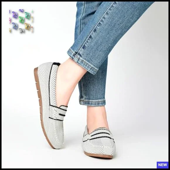 Knit Loafers Slip On Walking Shoes Comfortable Dressy Casual Work Flats - Picture 2 of 7